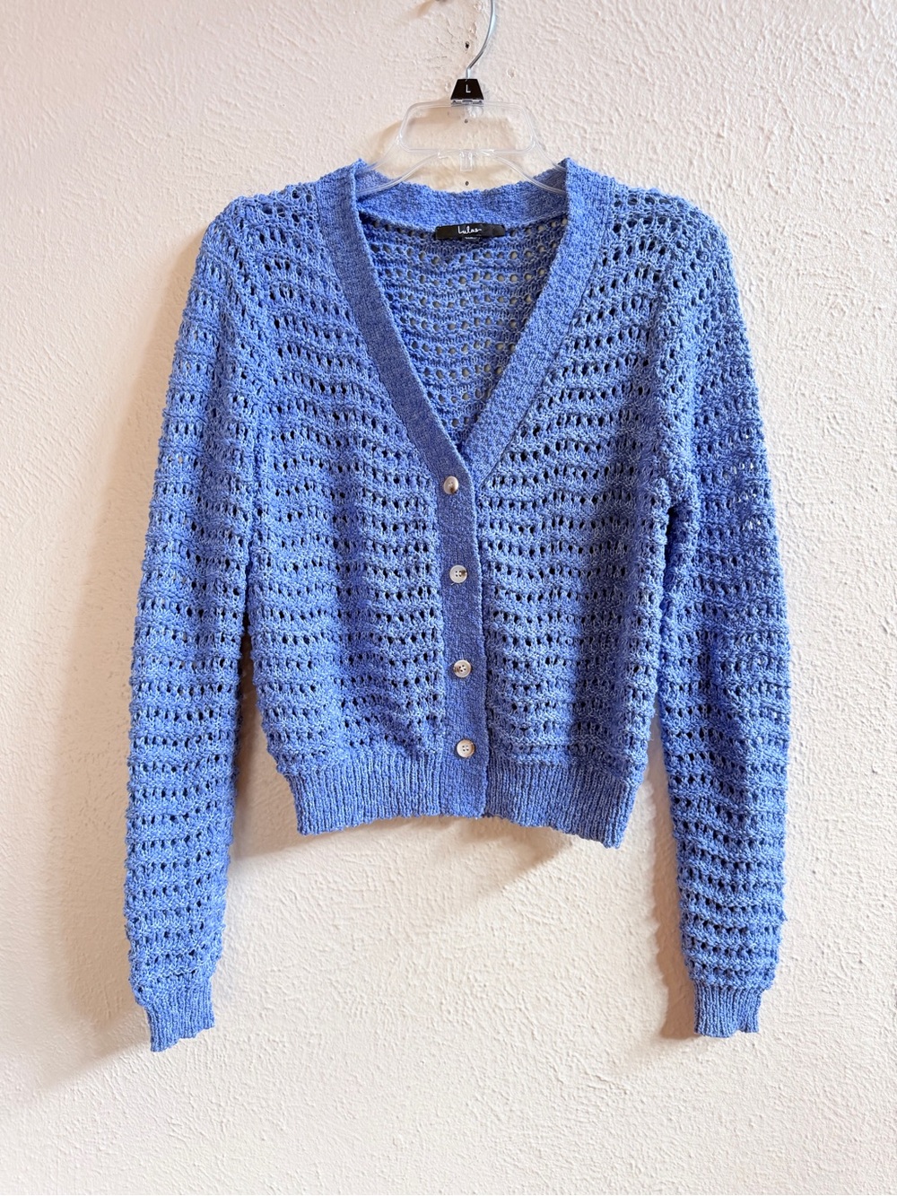 Lulus bright blue knit v neck cardigan